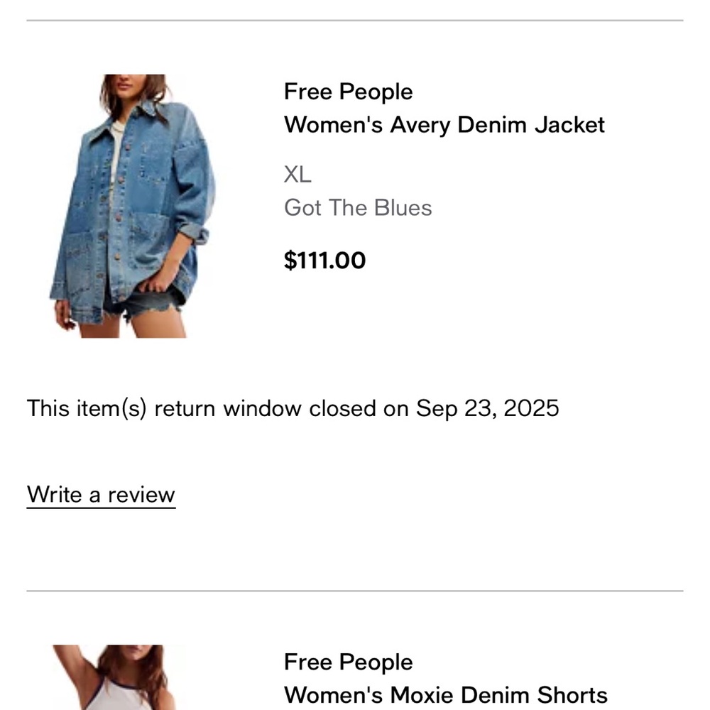 Free People Light Blue Oversized Denim Jean Jacket - Picture 3 of 3